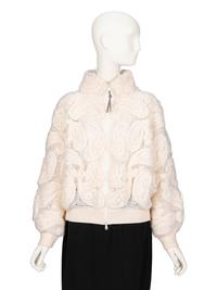 Brunello Cucinelli, Cream Open-Weave & Felted Jacket