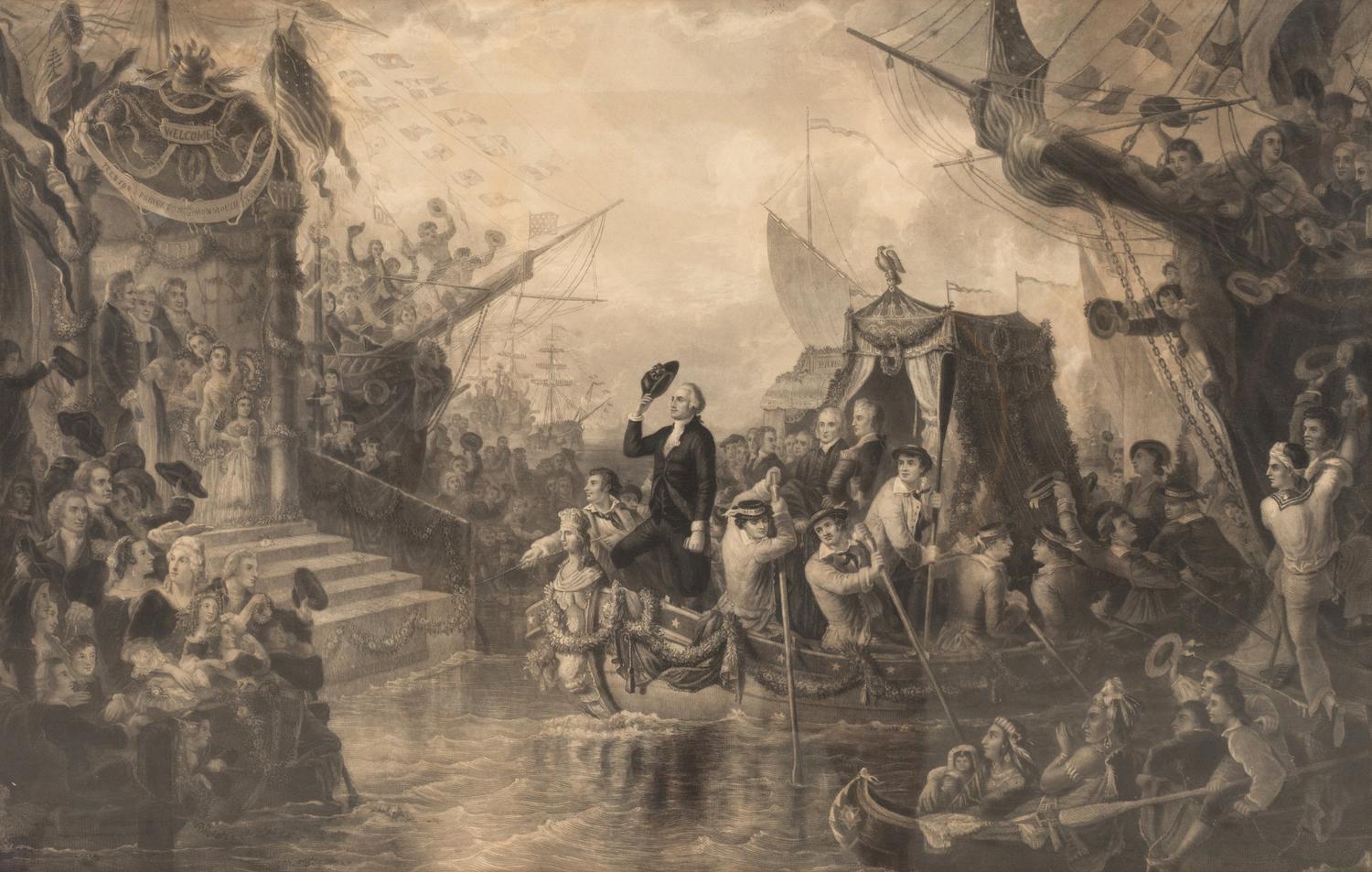 Arrival of George Washington at the Battery ( After Henry Brueckner)