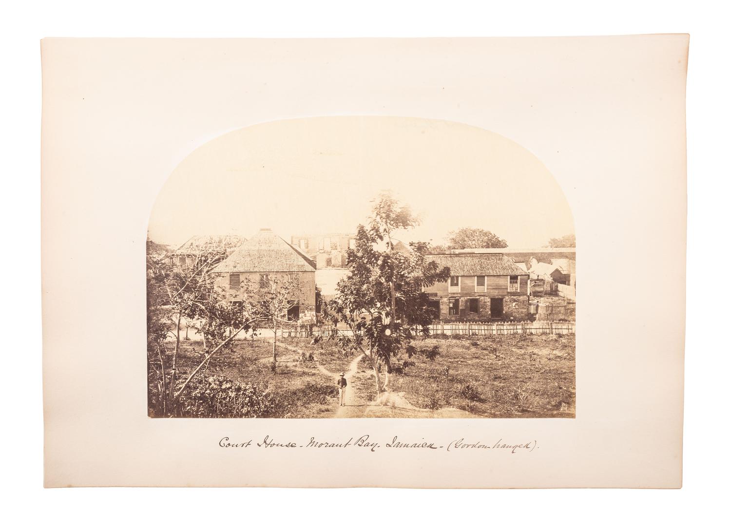 [EARLY PHOTOGRAPHY] -- [JAMAICA & UNITED STATES]. A group of 26 albumen photographs, some featuring Black subjects, incl. troops drilling in Kingston.