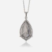A tanzanite, diamond, and eighteen karat white gold pendant and necklace