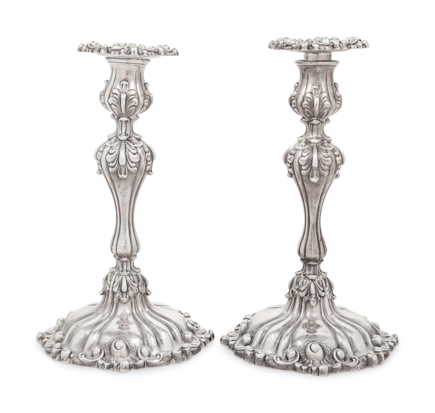 A Pair of American Silver Candlesticks