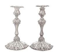 A Pair of American Silver Candlesticks