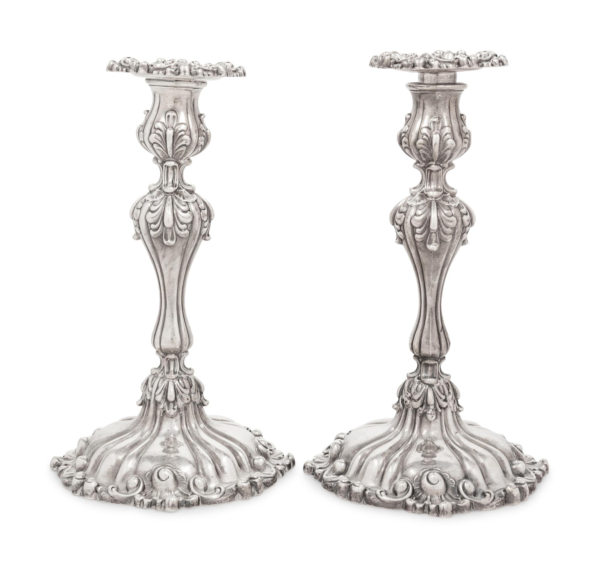 A Pair of American Silver Candlesticks