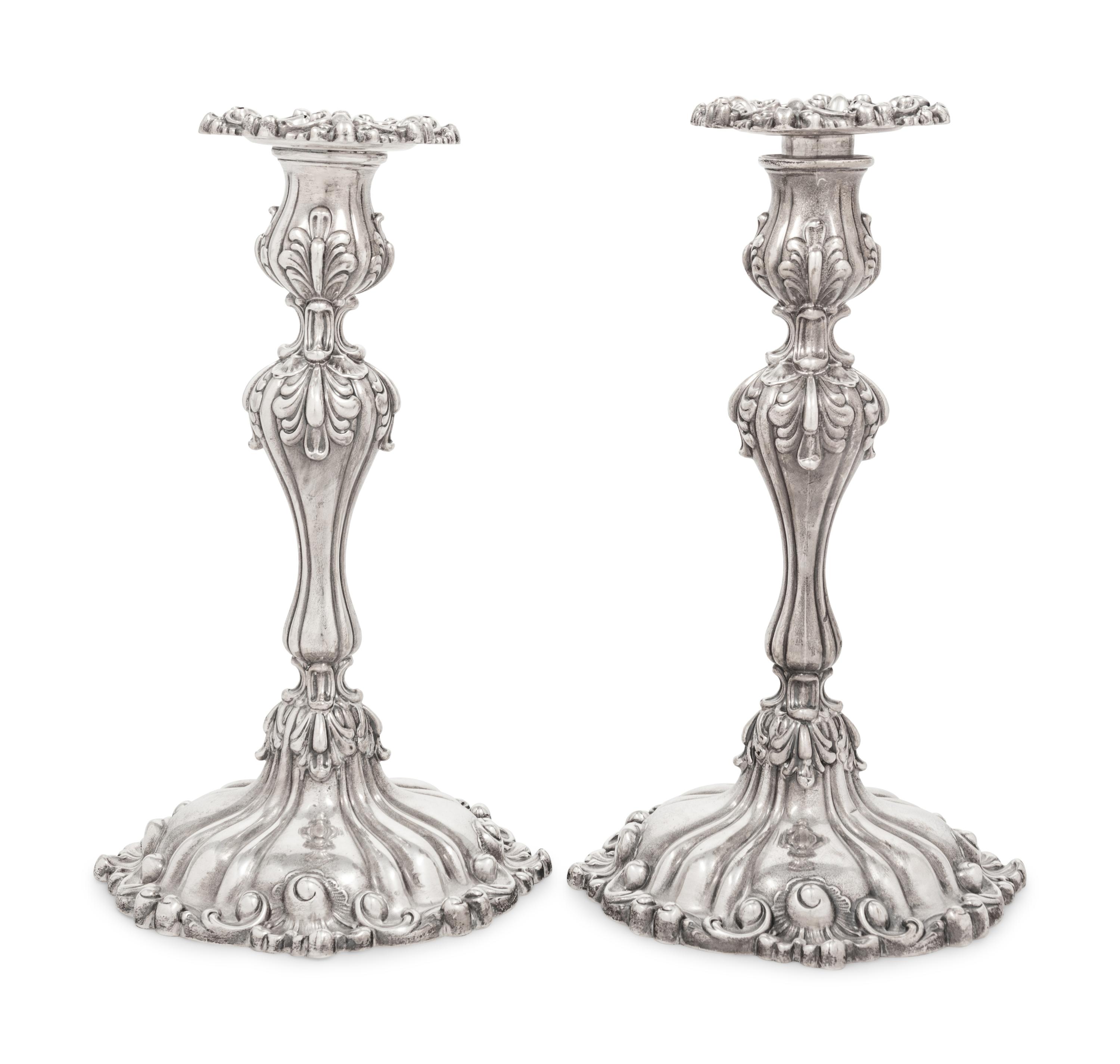 A Pair of American Silver Candlesticks