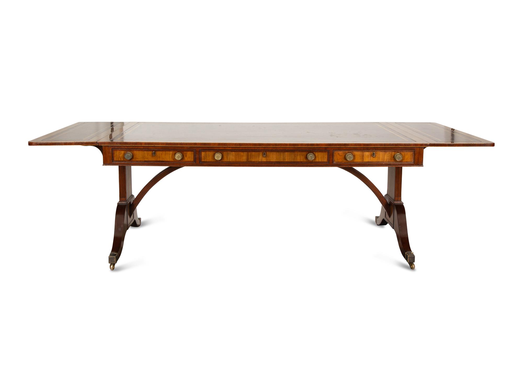 A William IV Style Walnut Library Table