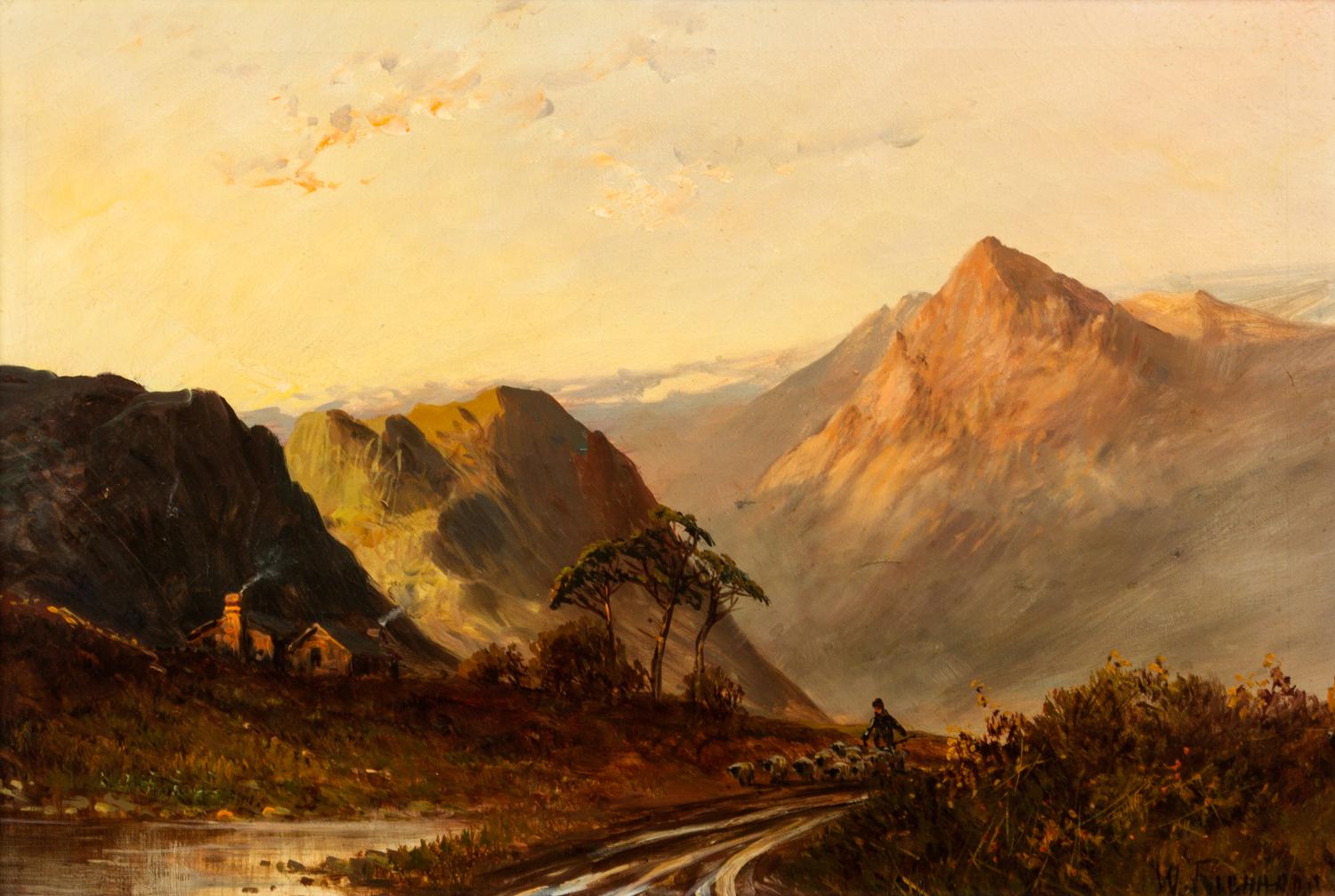 Francis E. Jamieson, (English, 1895-1950), Shepherd with Sheep in Mountains