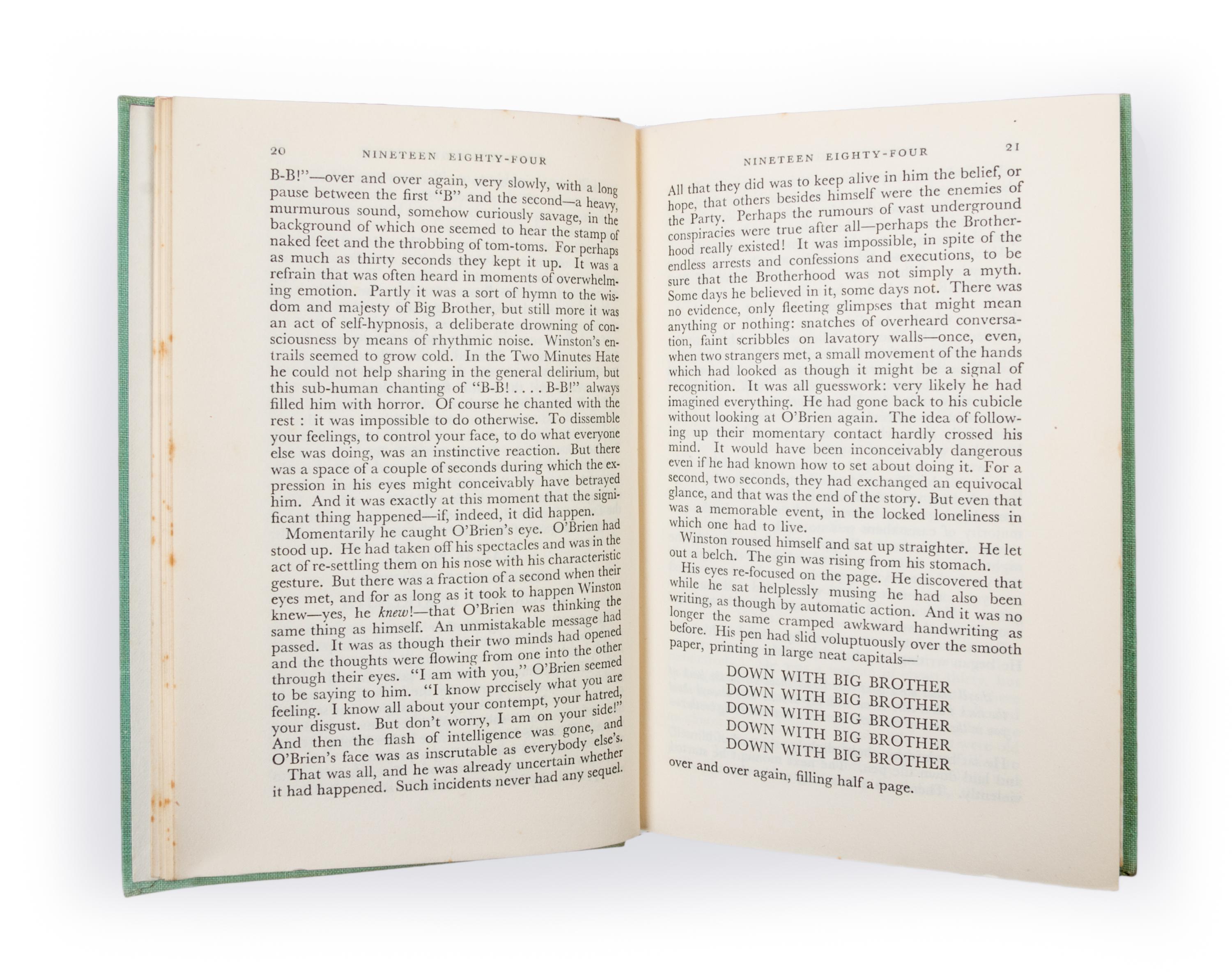 ORWELL, GEORGE. Nineteen Eighty-Four. London, 1949. First edition.