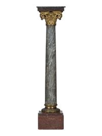 A Continental Gilt Bronze Mounted Marble Pedestal