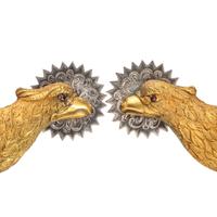 Ornate privately purchased brass eagle spurs.