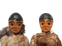 Pair of Haida Carved Wood Dolls