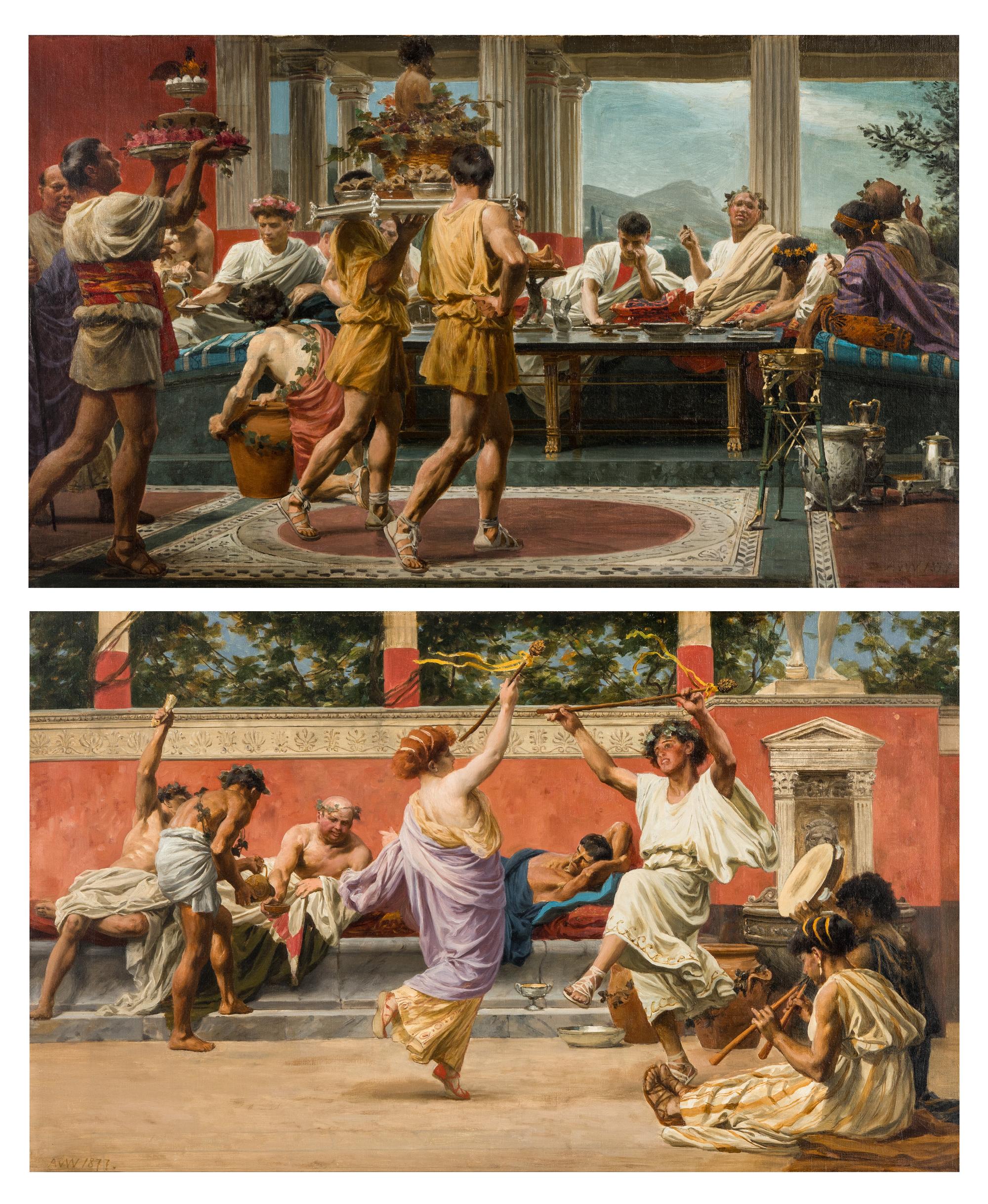 A Roman Feast; together with A Roman Amusement , 1877 (A Pair)
