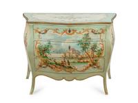 A Louis XV Style Polychromed Bombe Commode — 20TH CENTURY