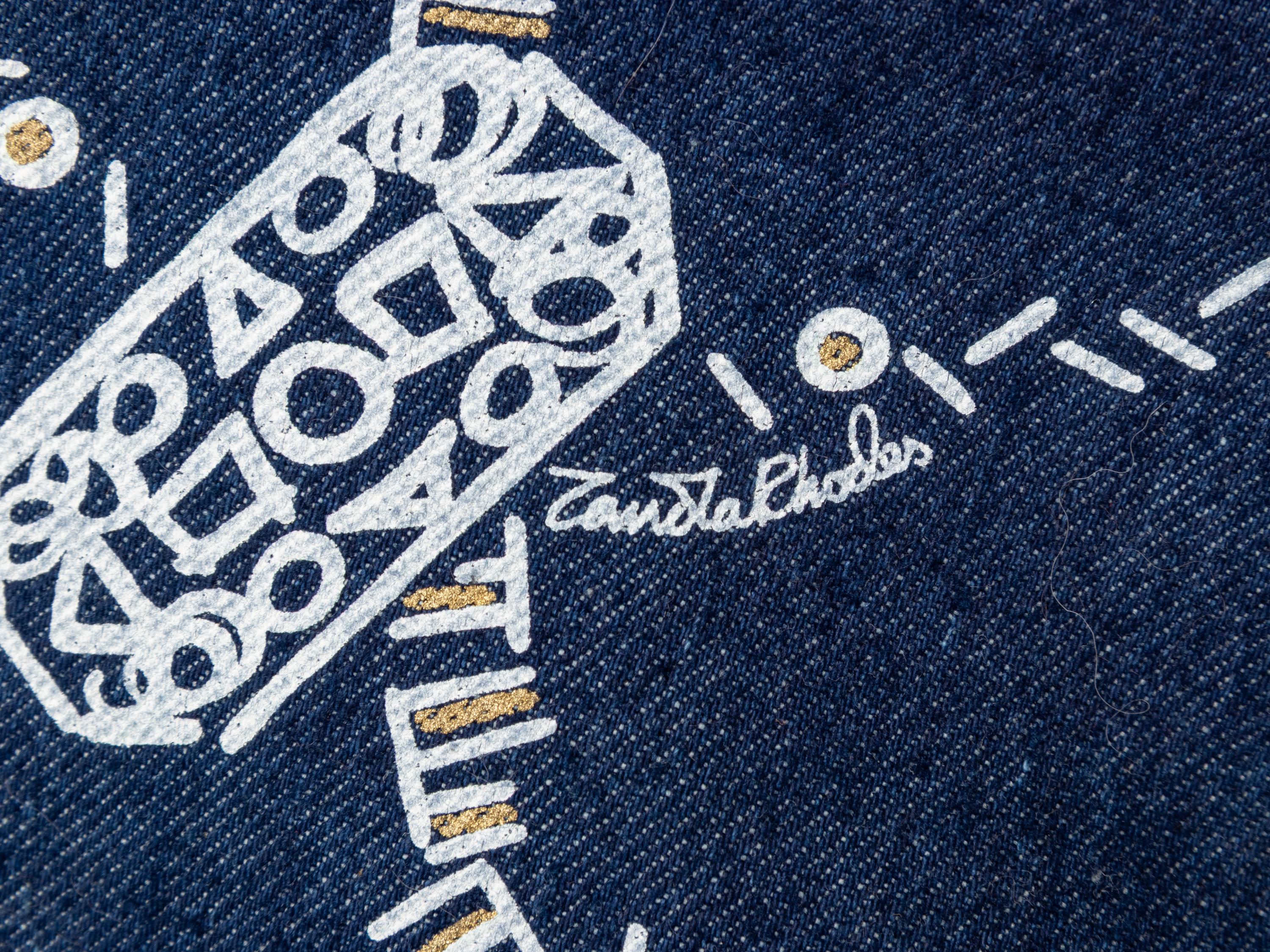 Zandra Rhodes Fur-Lined Denim Painted Coat, 1980s