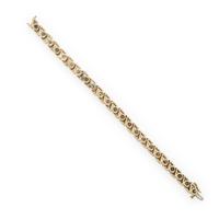 Diamond and Yellow Gold Line Bracelet