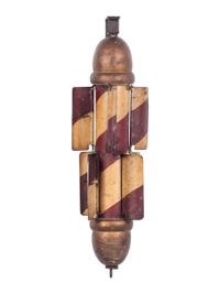 A Painted Tin and Wood 'Whirligig' Barber Pole