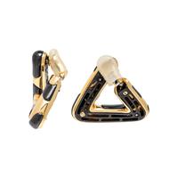 MARINA B., YELLOW GOLD AND BLACK ENAMEL CLIP EARRINGS