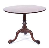 A George II Style Mahogany Tilt Top Table Height 27 x diameter 34 inches. — 19TH CENTURY