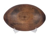 A Large Wooden Oval Dough Bowl