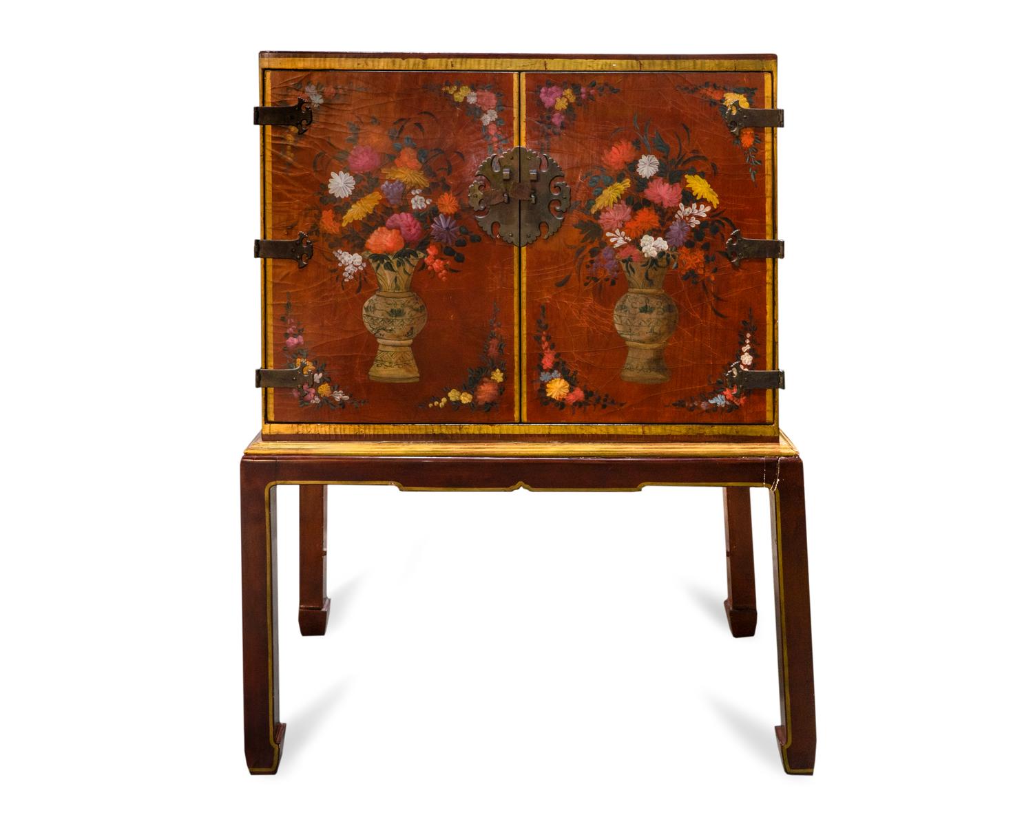 An Asian Queen Anne Style Painted Cabinet on Stand — 20TH CENTURY