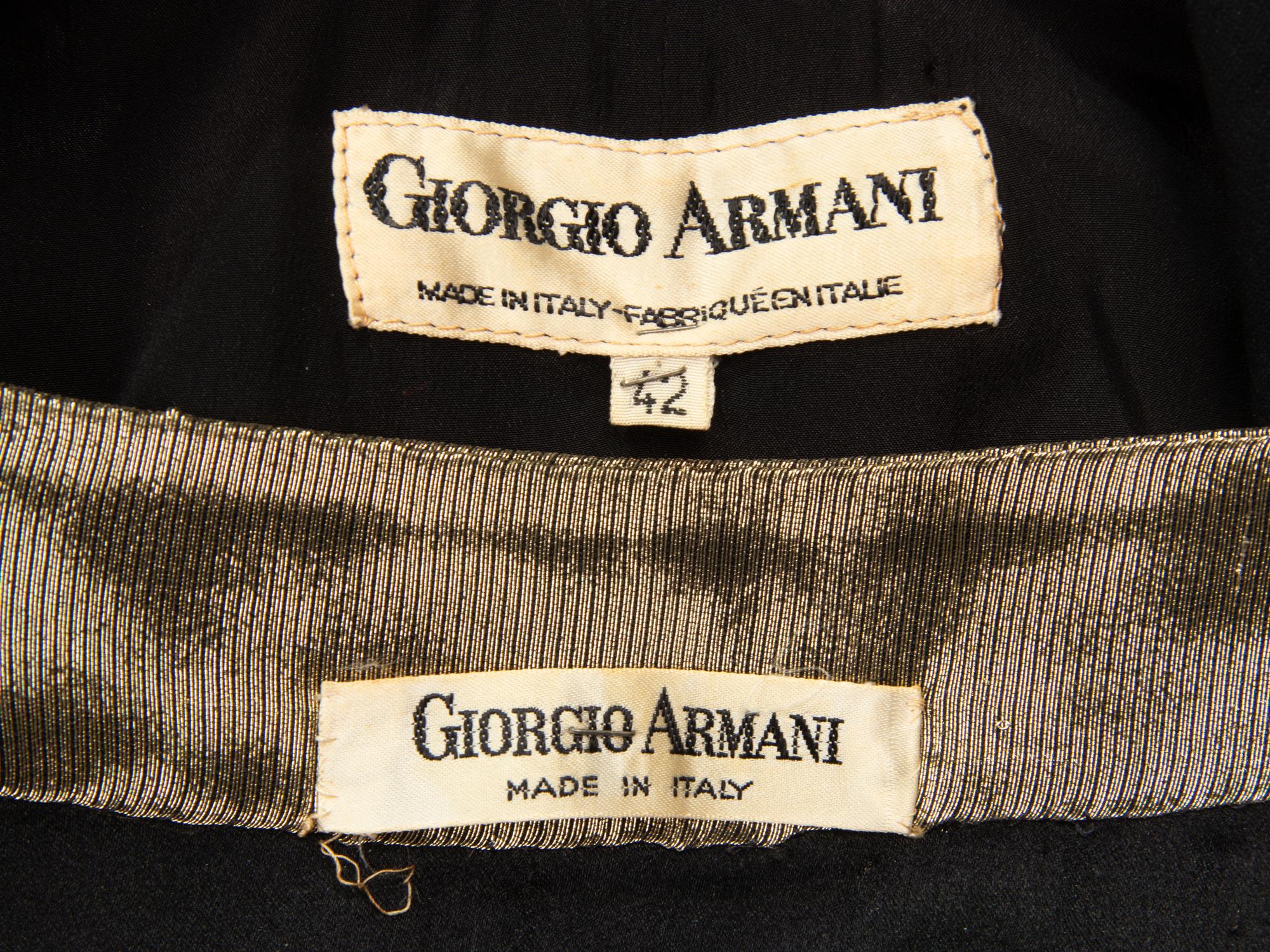 Giorgio Armani, Black & Gold Lamé Skirt Suit, c. 1980
