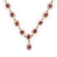 Ruby, Diamond, and Yellow Gold Necklace