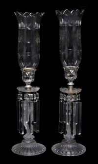 A Pair of Baccarat Frosted and Clear Glass Figural Candlesticks Height 24 inches.