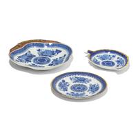 Three Chinese Export Porcelain Imperial Fitzhugh Dishes