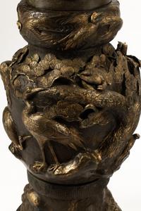 A Pair of Monumental Japanese Bronze Urns — 20TH CENTURY