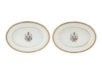 A Pair of Chinese Export Porcelain Armorial Platters