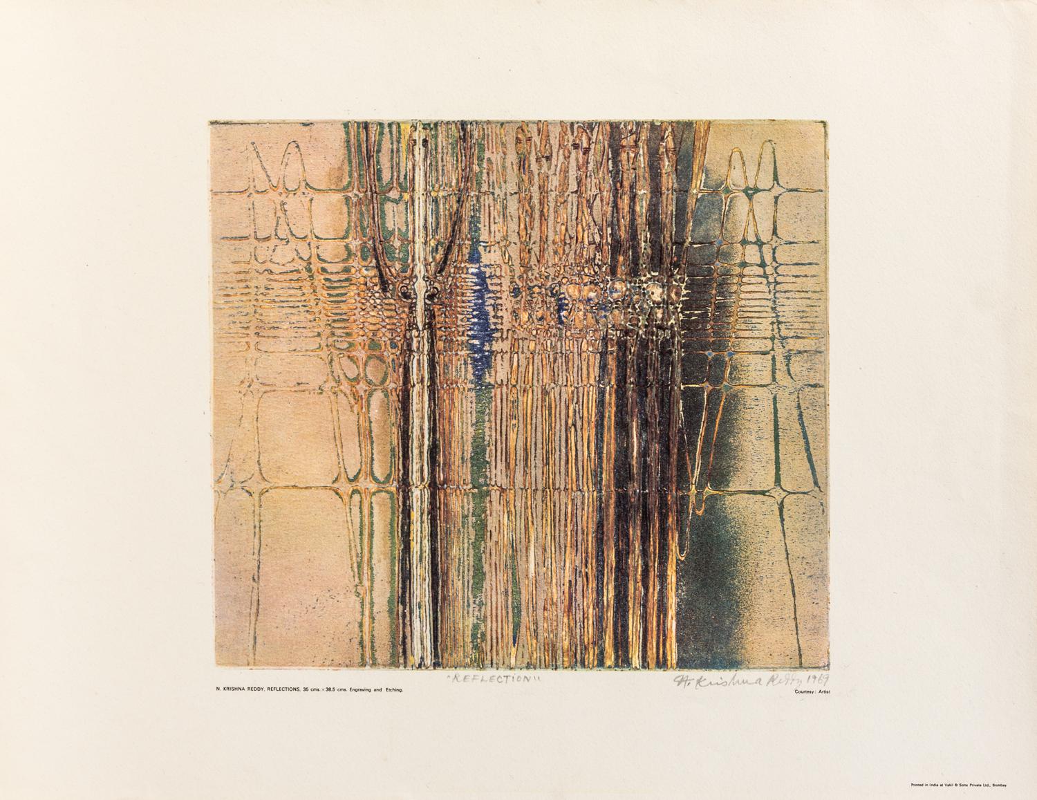 Krishna Reddy, (Indian, b. 1925), a group of 4 colored intaglios