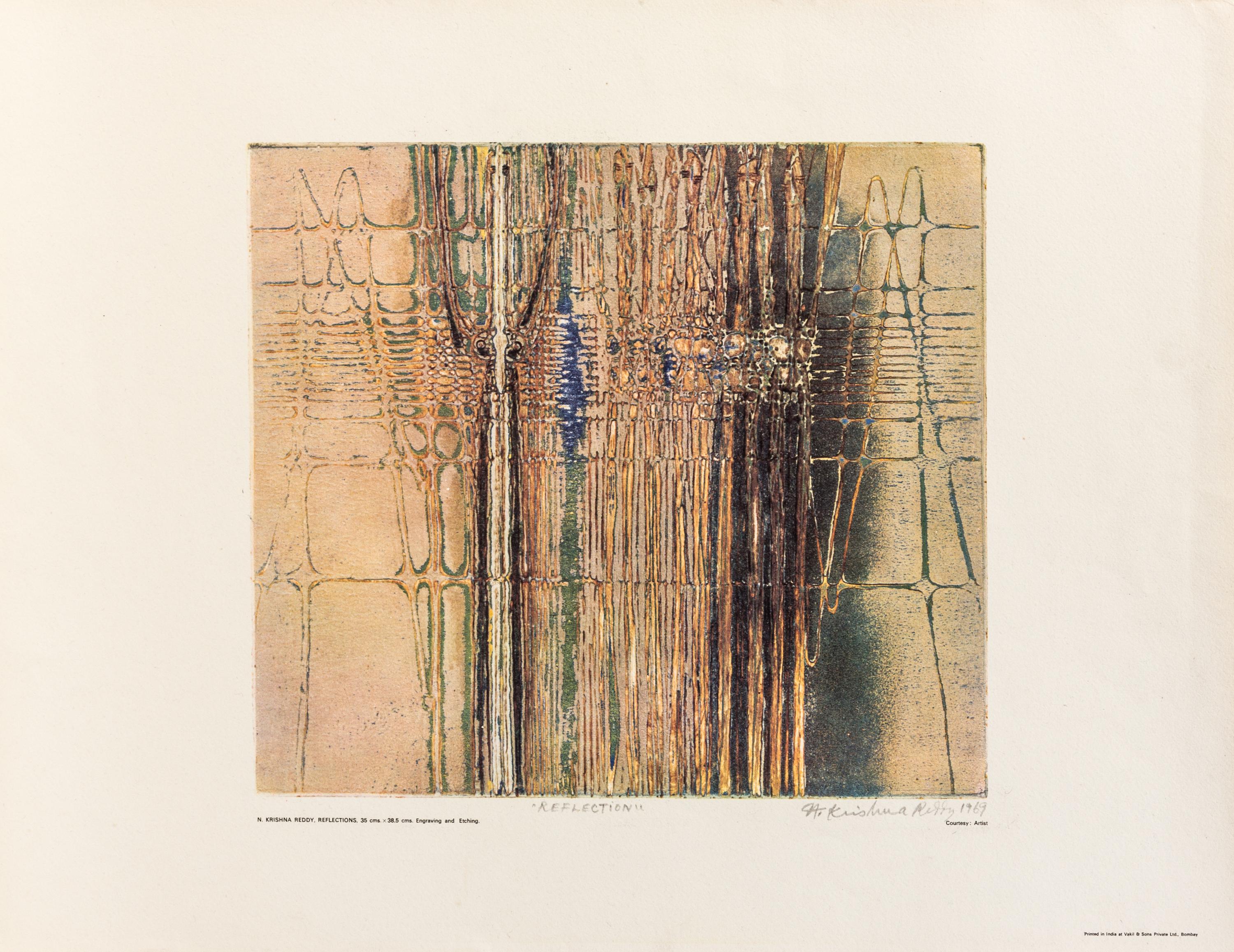 Krishna Reddy, (Indian, b. 1925), a group of 4 colored intaglios