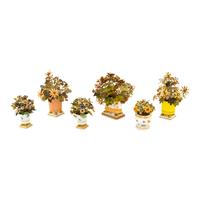 A Group of Six Tole Floral Models