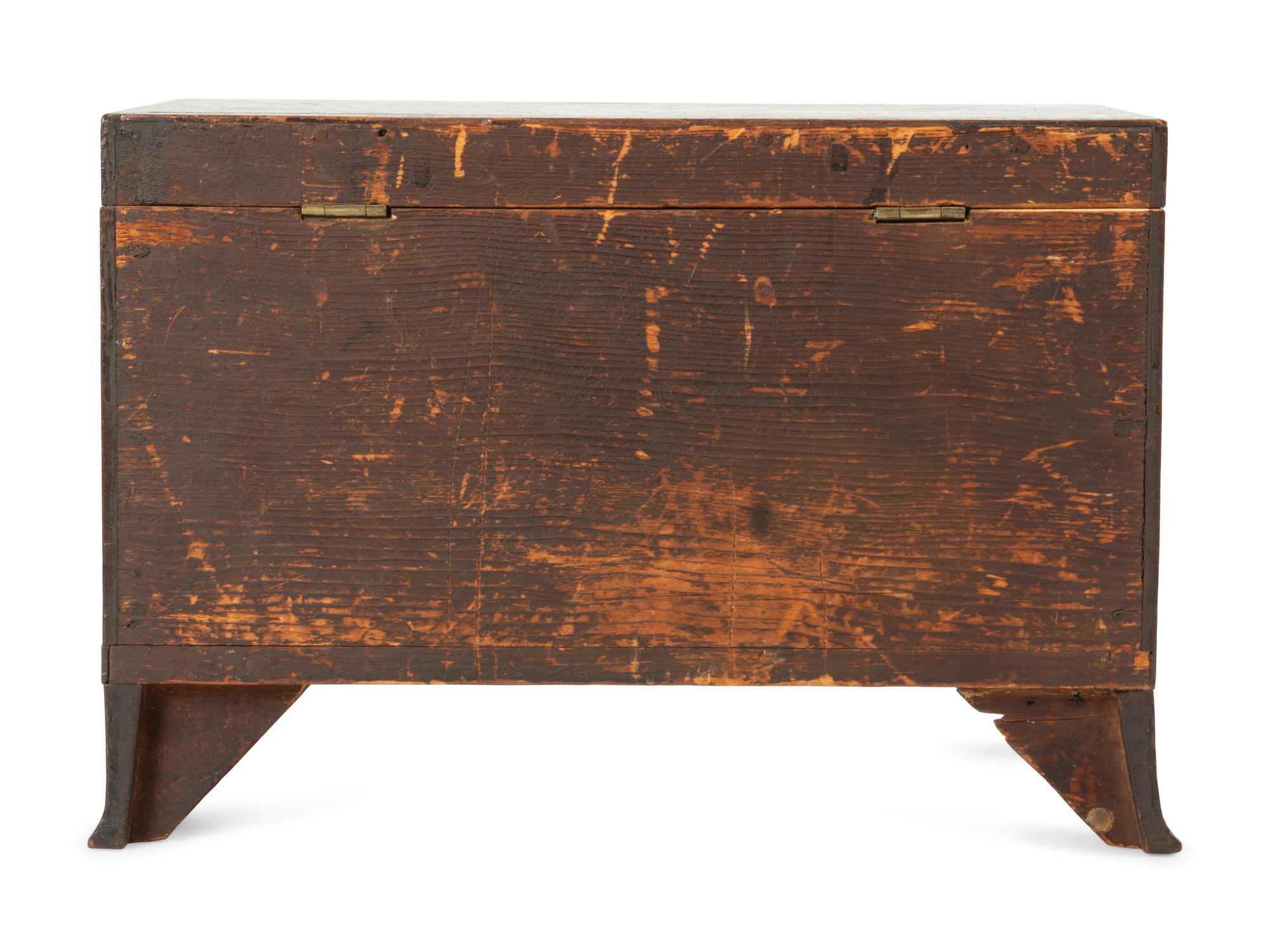 A Federal Stencil Decorated Mahogany Tea Caddy