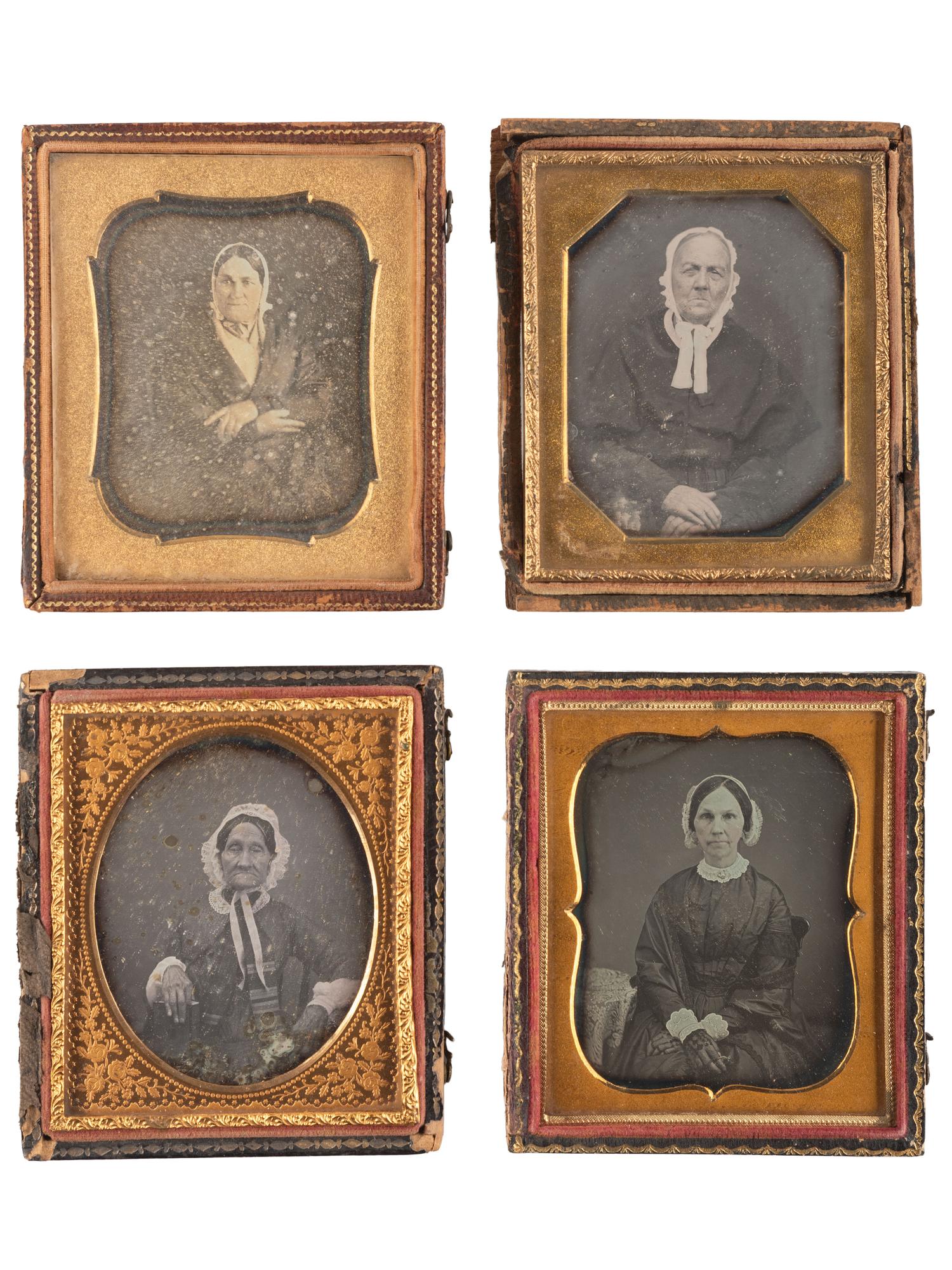 [EARLY PHOTOGRAPHY]. 26 sixth plate daguerreotype portraits of middle aged and older women wearing bonnets.
