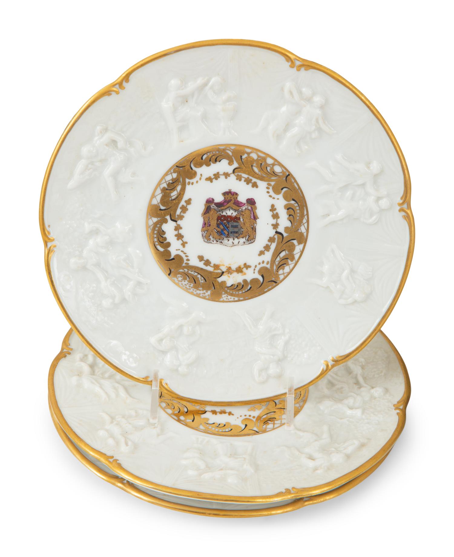 A Capodimonte Napoleon and Josephine Porcelain Partial Dinner Service