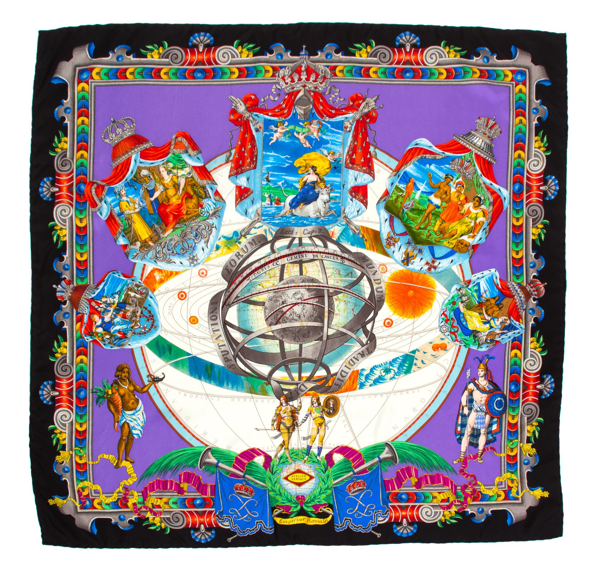 A Versace Multicolor Silk Scarf, 34" x 34".