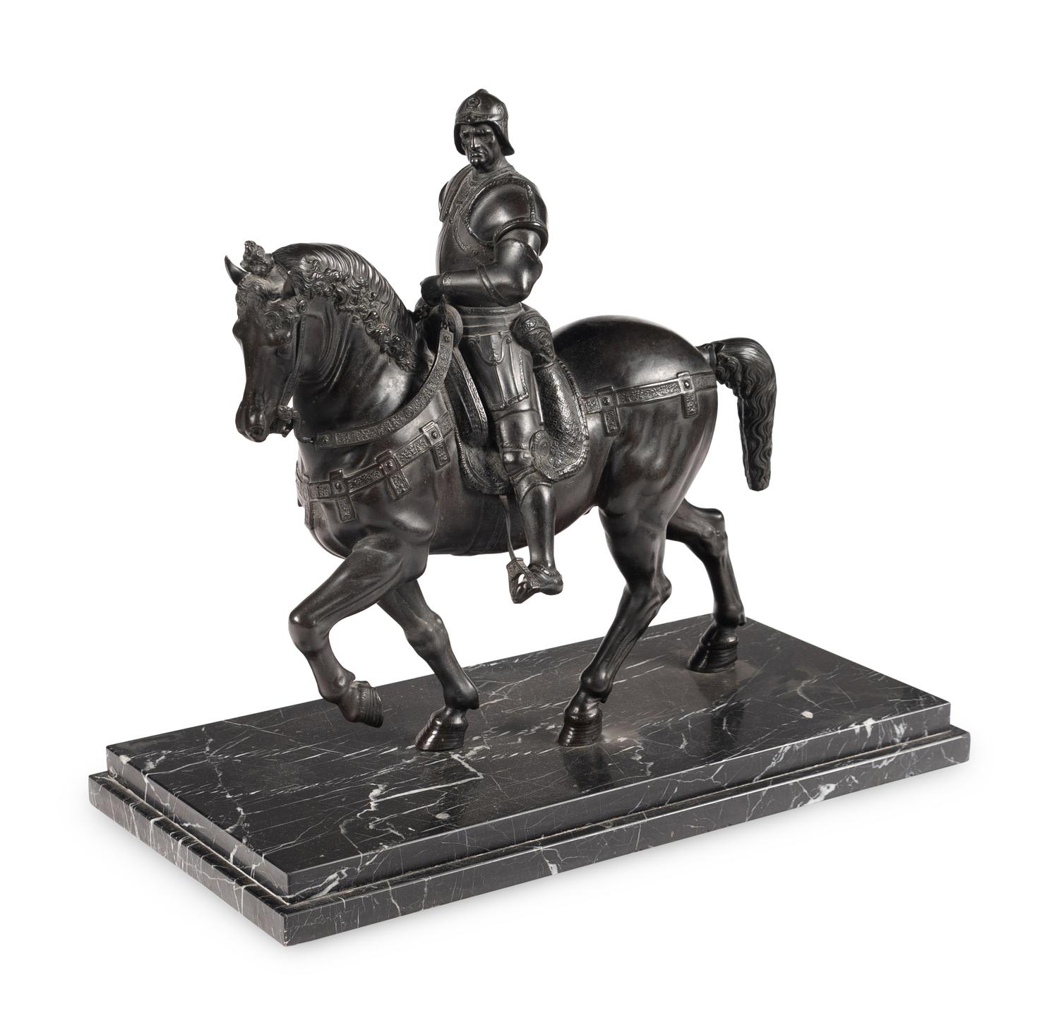 A Continental Bronze Model of the Equestrian Statue of Bartolomeo Colleoni