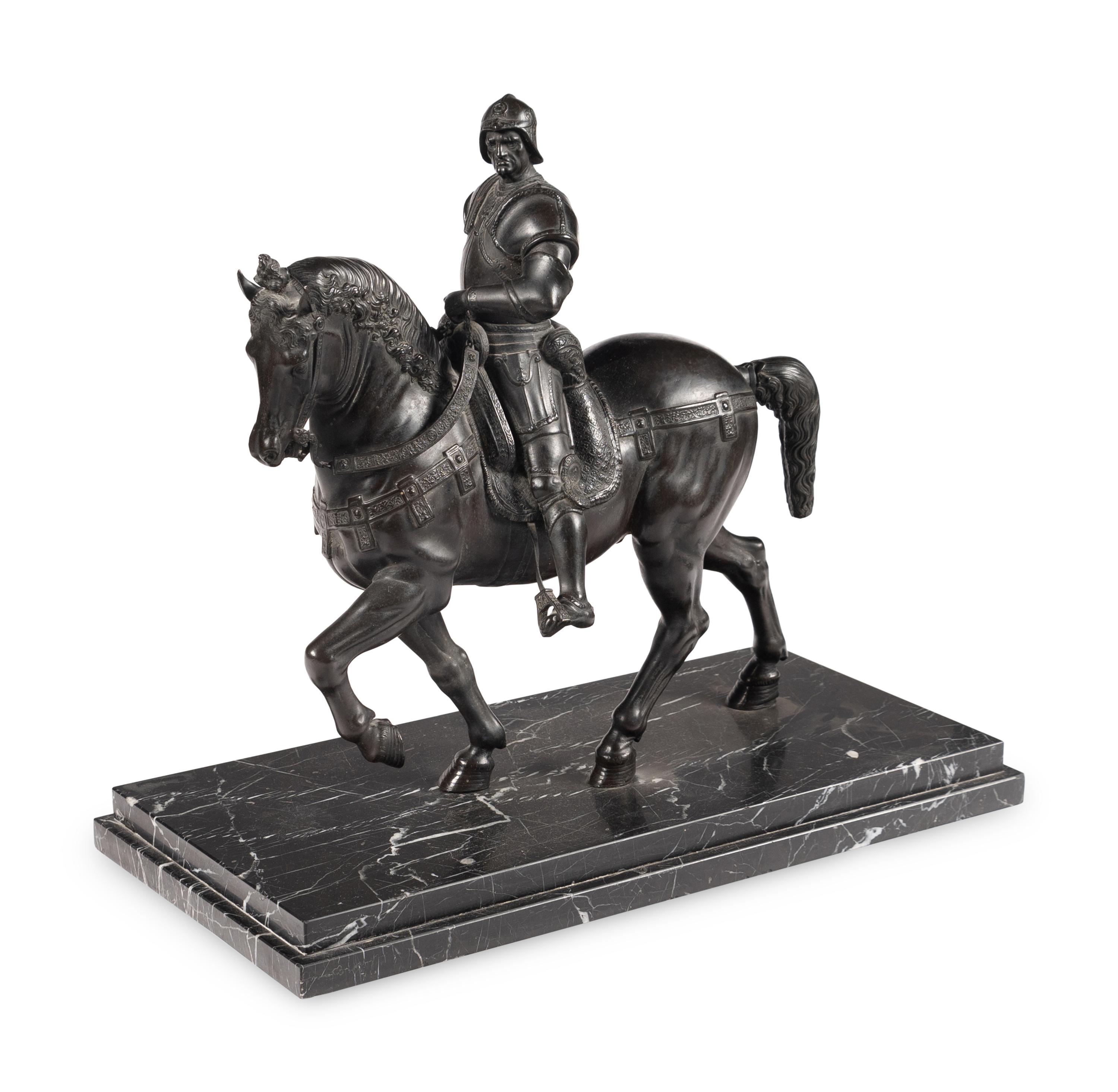 A Continental Bronze Model of the Equestrian Statue of Bartolomeo Colleoni