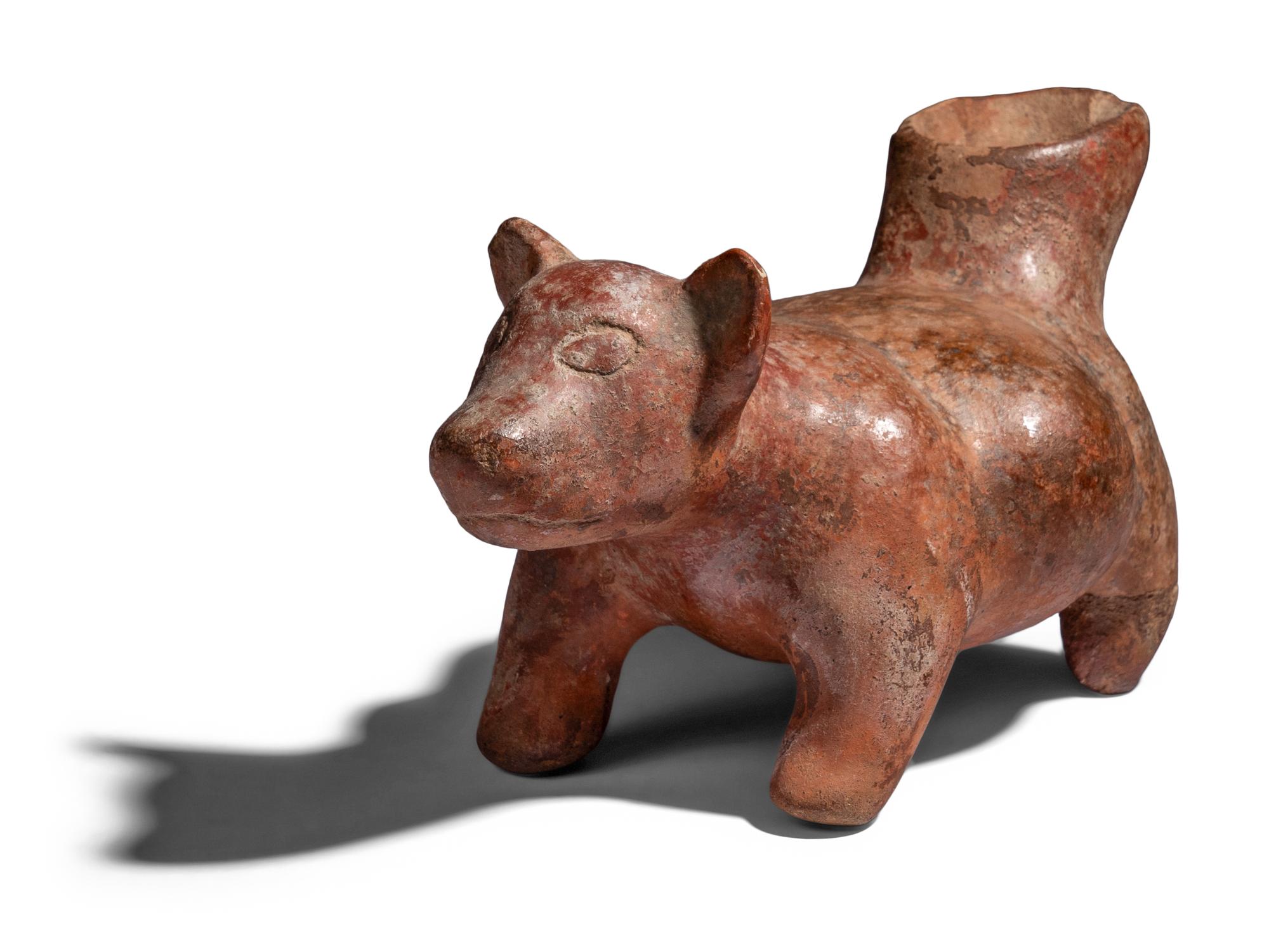 A Colima Effigy Dog Vessel