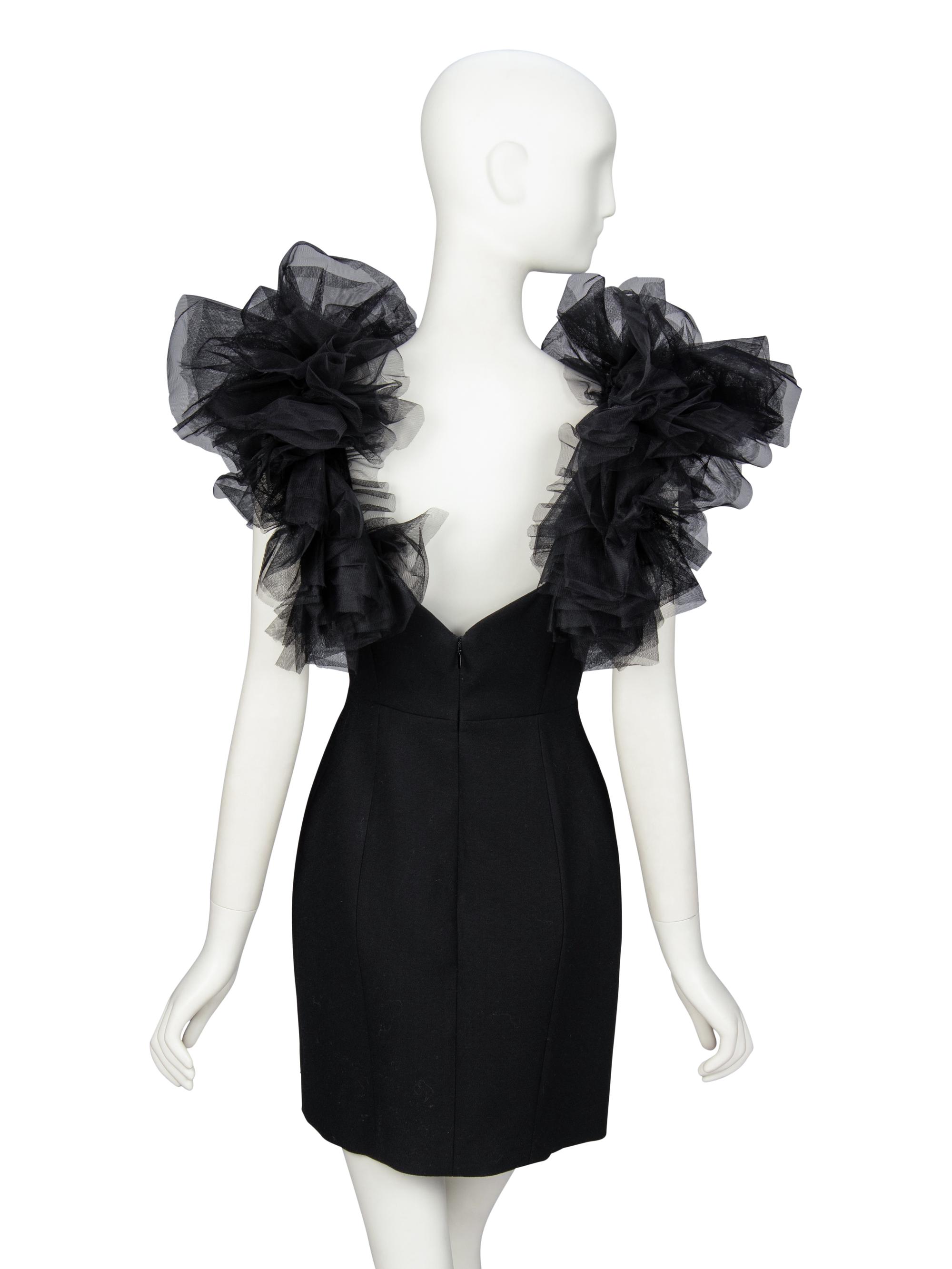 SAINT LAURENT, TULLE RUFFLE MINIDRESS, 2016