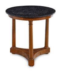 An Empire Walnut Marble-Top Guéridon