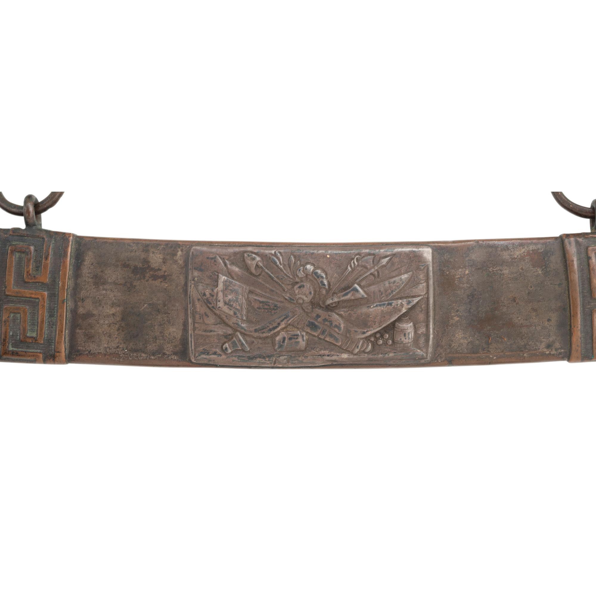 Philadelphia Style Silver Hilted Officer's Saber with Eagle Head Quillon S-Guard and Silver Washed Copper Scabbard
