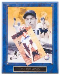 A Joe DiMaggio Autographed Photo Photo 6 x 4 inches.