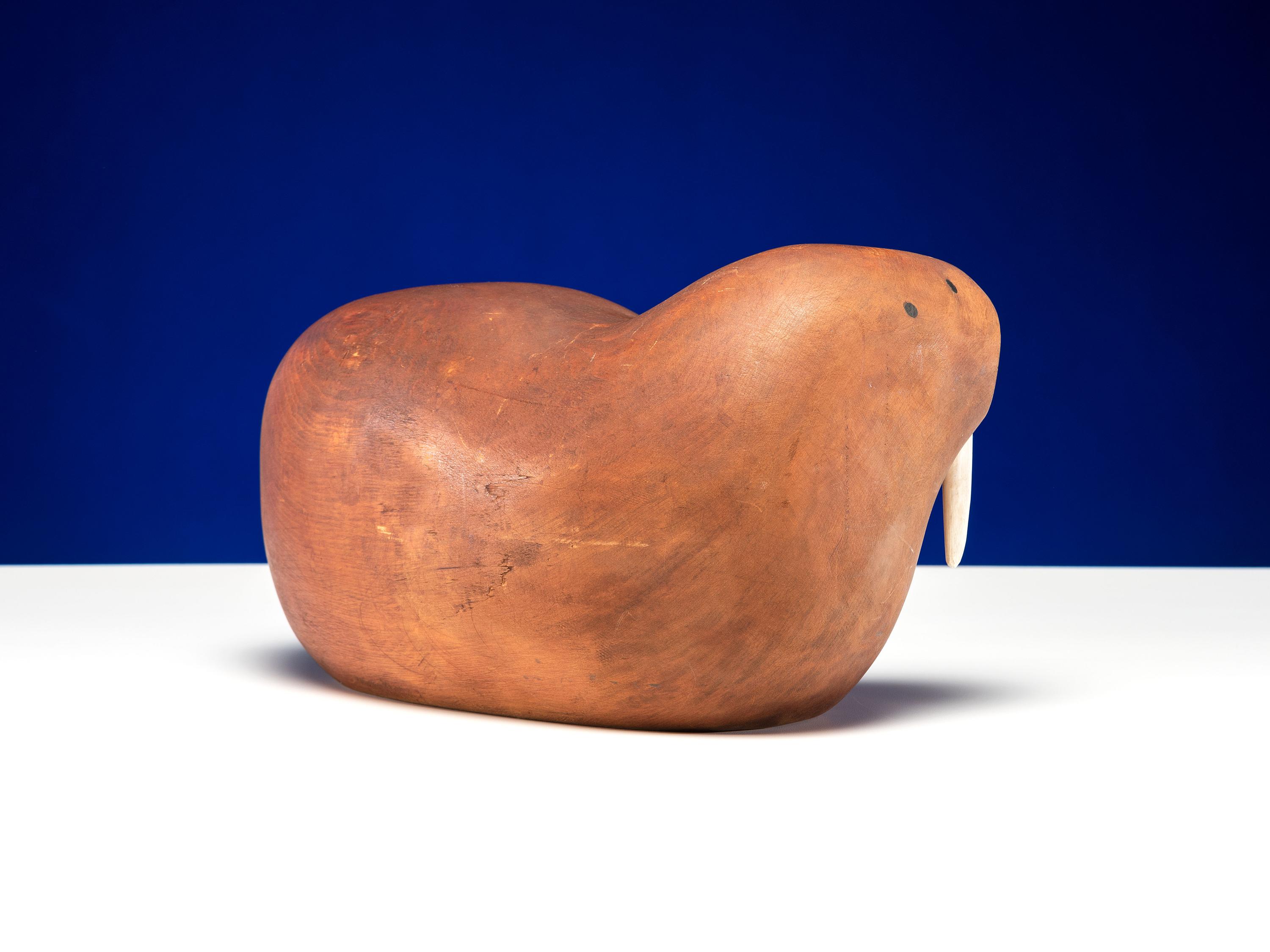 Wooden Walrus Sculpture
