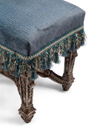 A Pair of Louis XIV Style Silvered Wood Stools