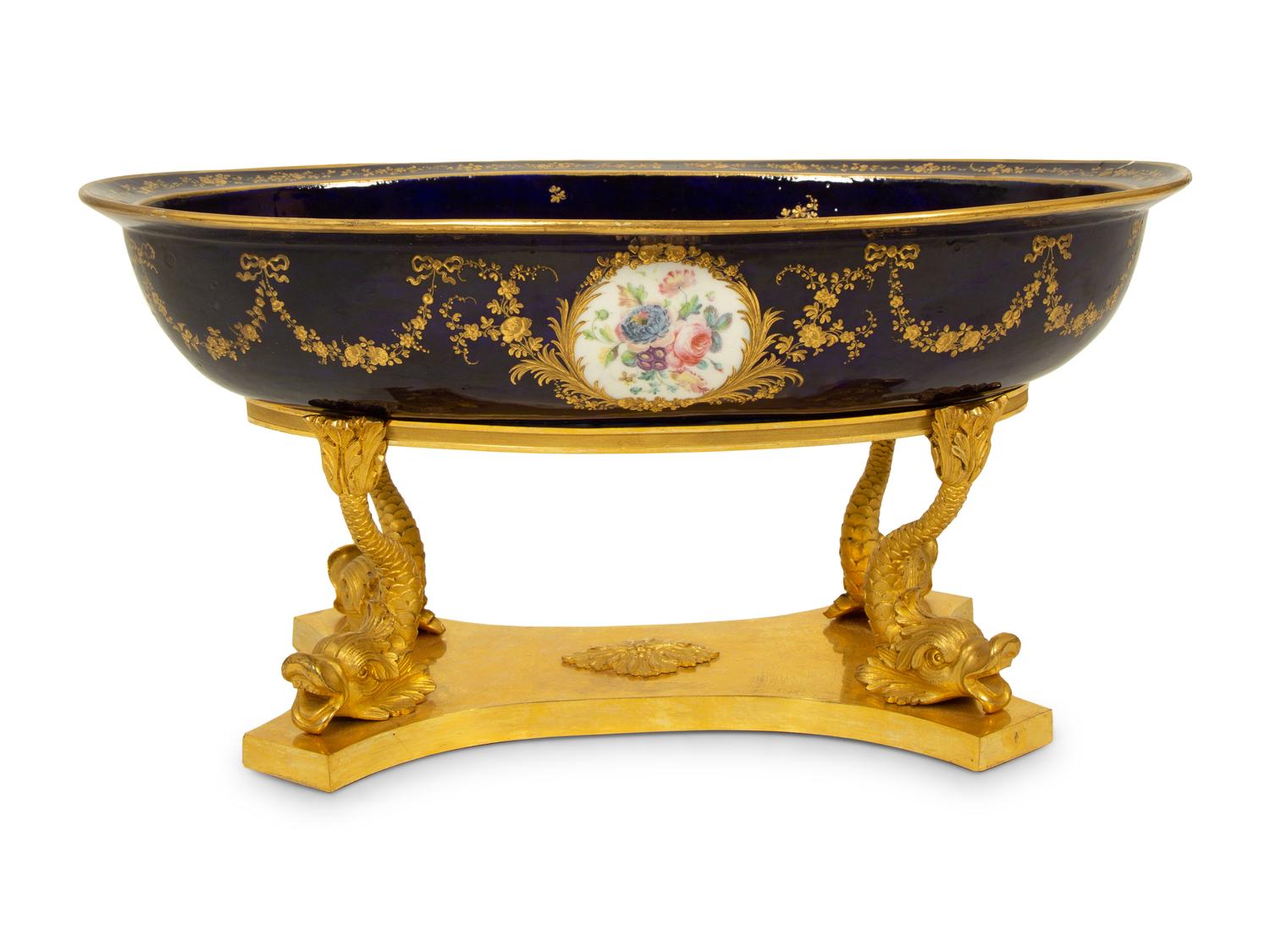 A Sevres Porcelain Bowl Mounted on Gilt Bronze Stand — 20TH CENTURY