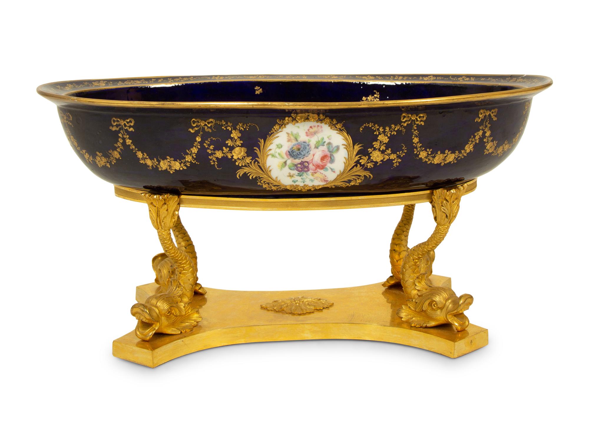 A Sevres Porcelain Bowl Mounted on Gilt Bronze Stand — 20TH CENTURY