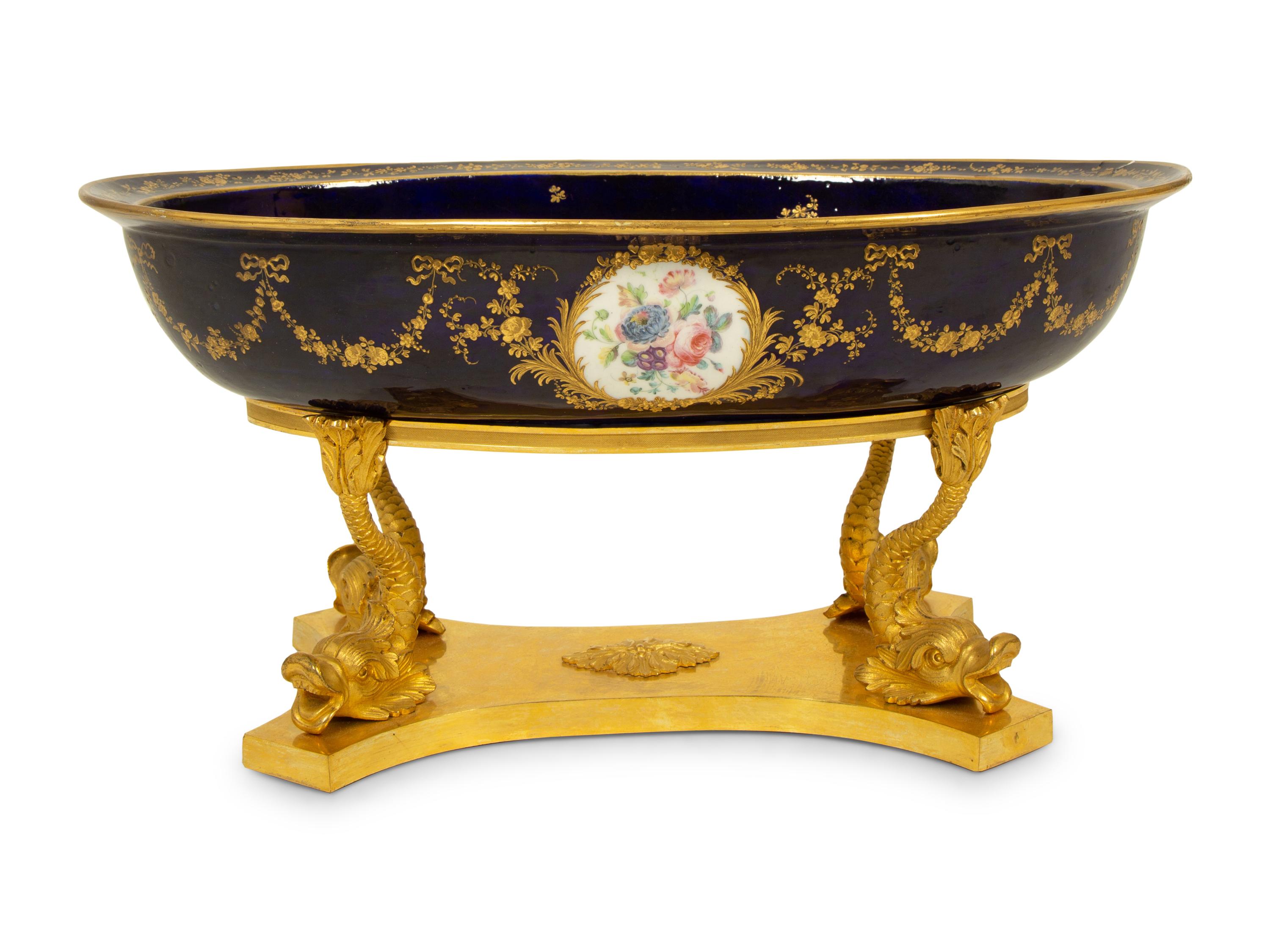 A Sevres Porcelain Bowl Mounted on Gilt Bronze Stand — 20TH CENTURY