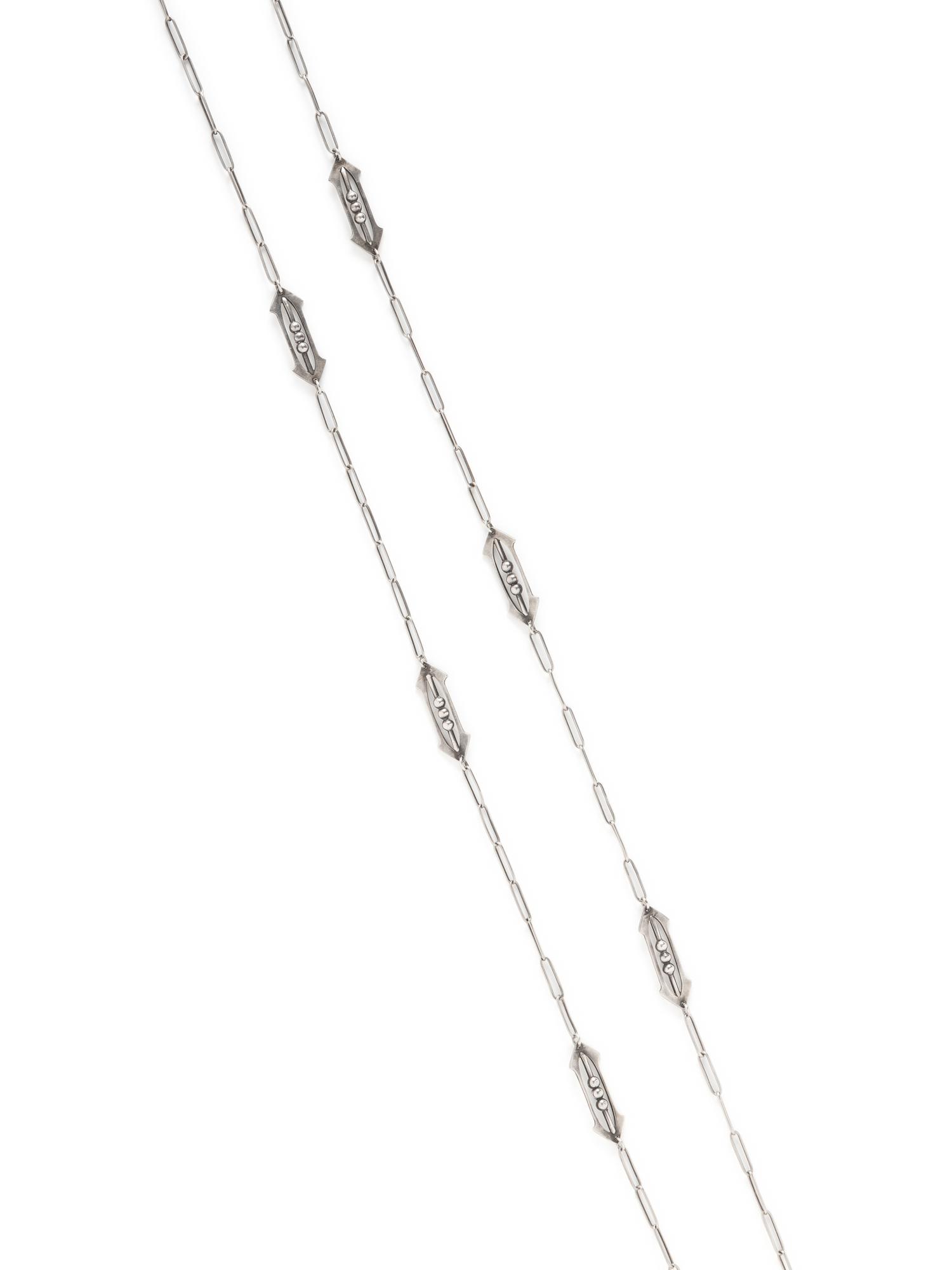 KALO, STERLING SILVER LONG NECKLACE