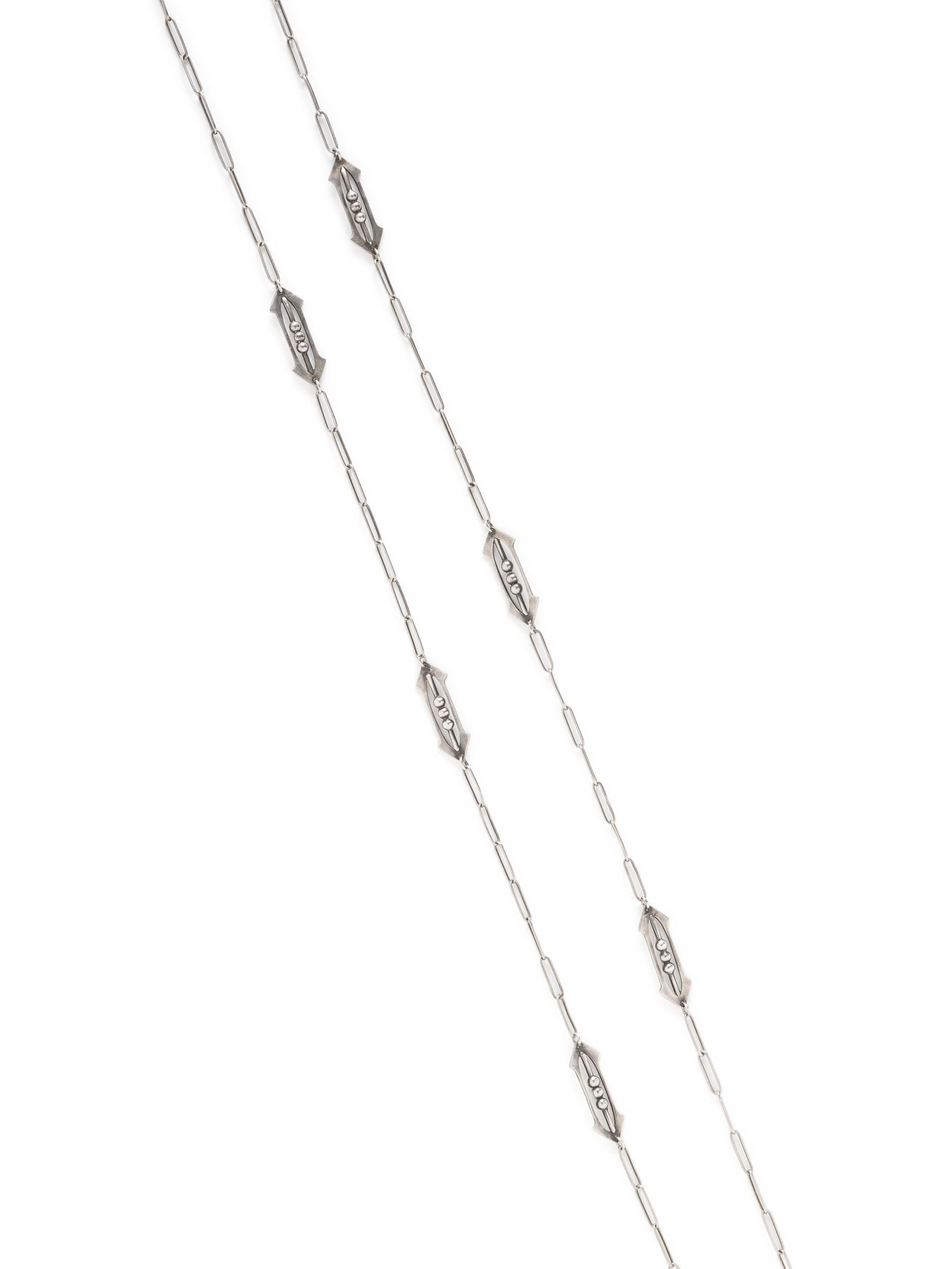 KALO, STERLING SILVER LONG NECKLACE